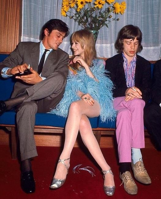 Alain, Mariannne and Mick 1968.jpg